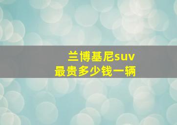 兰博基尼suv最贵多少钱一辆