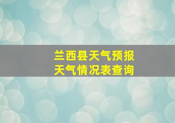 兰西县天气预报天气情况表查询