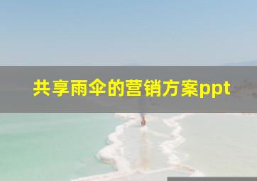 共享雨伞的营销方案ppt