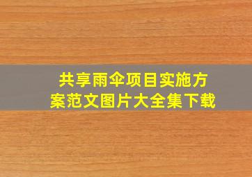 共享雨伞项目实施方案范文图片大全集下载