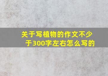 关于写植物的作文不少于300字左右怎么写的