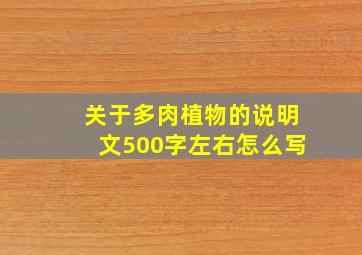 关于多肉植物的说明文500字左右怎么写