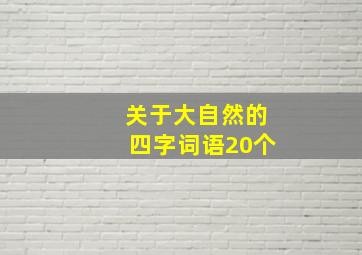 关于大自然的四字词语20个