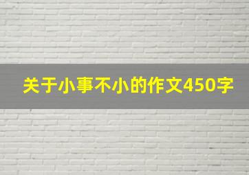 关于小事不小的作文450字