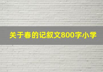 关于春的记叙文800字小学