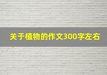 关于植物的作文300字左右