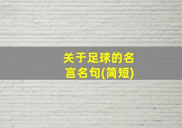 关于足球的名言名句(简短)