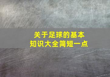 关于足球的基本知识大全简短一点