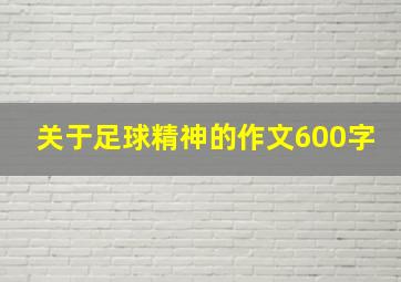 关于足球精神的作文600字