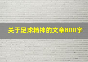 关于足球精神的文章800字