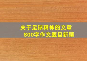 关于足球精神的文章800字作文题目新颖