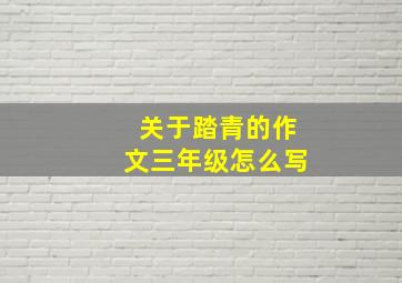 关于踏青的作文三年级怎么写