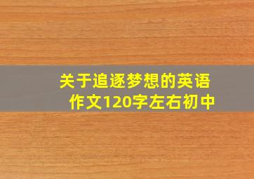 关于追逐梦想的英语作文120字左右初中