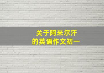 关于阿米尔汗的英语作文初一