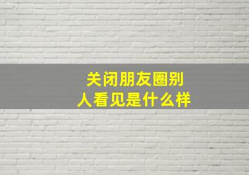 关闭朋友圈别人看见是什么样