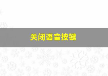 关闭语音按键