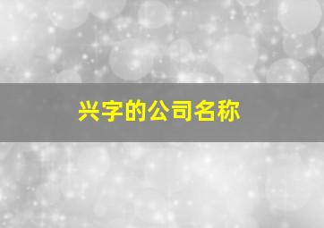 兴字的公司名称