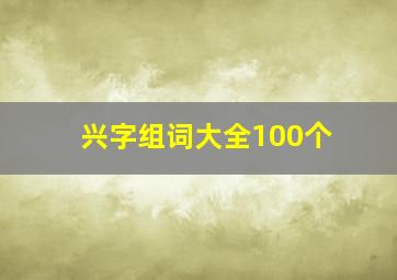 兴字组词大全100个