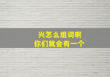 兴怎么组词啊你们就会有一个