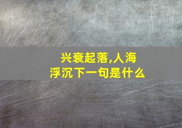 兴衰起落,人海浮沉下一句是什么