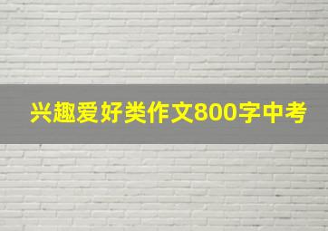 兴趣爱好类作文800字中考