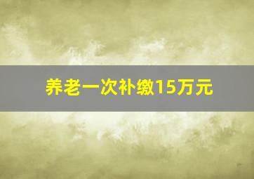 养老一次补缴15万元