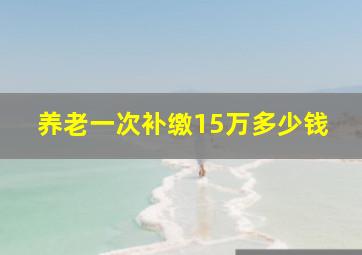 养老一次补缴15万多少钱