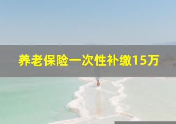 养老保险一次性补缴15万