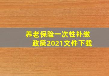 养老保险一次性补缴政策2021文件下载