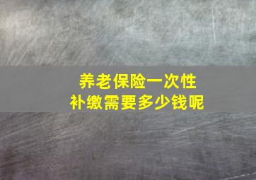 养老保险一次性补缴需要多少钱呢