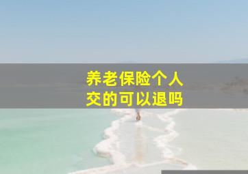 养老保险个人交的可以退吗