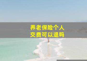 养老保险个人交费可以退吗