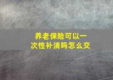 养老保险可以一次性补清吗怎么交