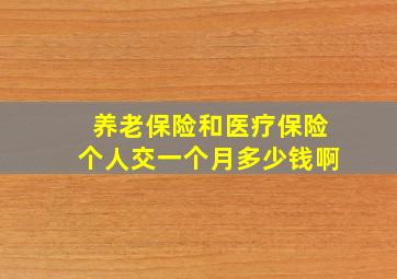 养老保险和医疗保险个人交一个月多少钱啊