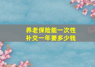 养老保险能一次性补交一年要多少钱