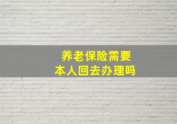 养老保险需要本人回去办理吗