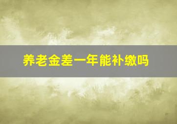 养老金差一年能补缴吗