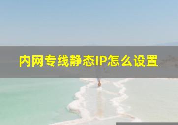 内网专线静态IP怎么设置