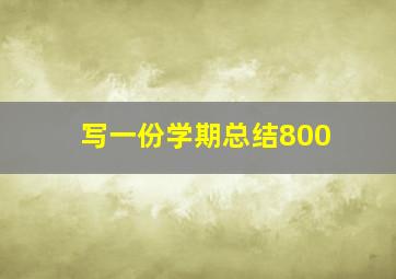 写一份学期总结800