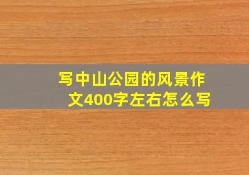 写中山公园的风景作文400字左右怎么写