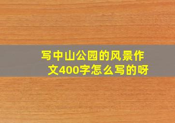 写中山公园的风景作文400字怎么写的呀