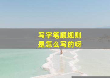 写字笔顺规则是怎么写的呀