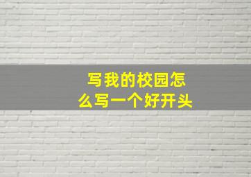 写我的校园怎么写一个好开头