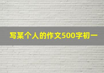 写某个人的作文500字初一