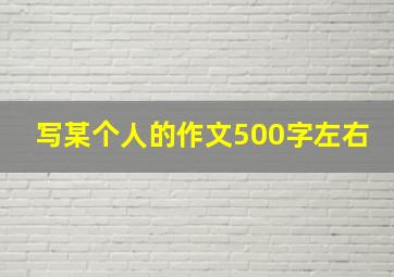 写某个人的作文500字左右