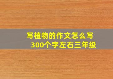 写植物的作文怎么写300个字左右三年级