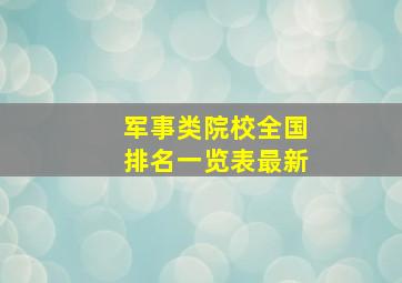 军事类院校全国排名一览表最新