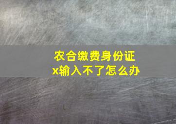 农合缴费身份证x输入不了怎么办