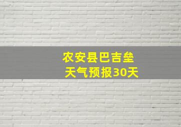 农安县巴吉垒天气预报30天