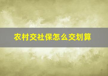 农村交社保怎么交划算